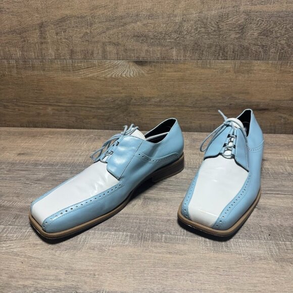 Giorgio Brutini Blue/White Leather Square Toe Oxford Shoes Men's Size 13 - Picture 1 of 7